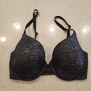 Victoria's Secret Uplift Semi Demi Bra 32DD Gray Underwire Padded Push Up